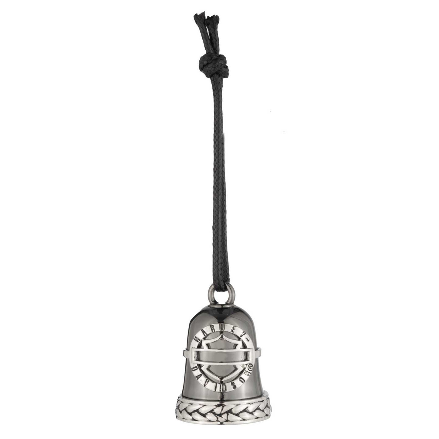 Harley-Davidson® Bar & Shield Braided Boarder Ride Bell - Hematite Silver Finish