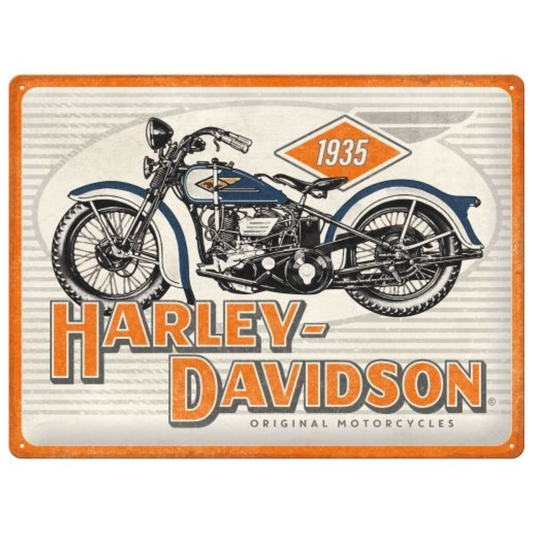 Harley-Davidson® Large Tin Sign - Retro 1935