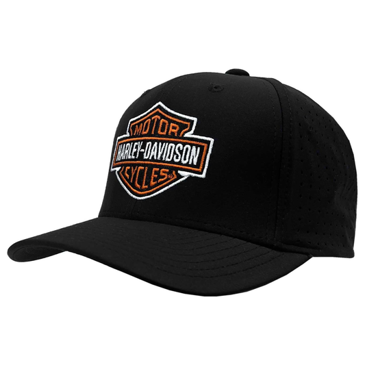 Harley-Davidson® Men's Embroidered Bar & Shield Performance Baseball Hat - Black