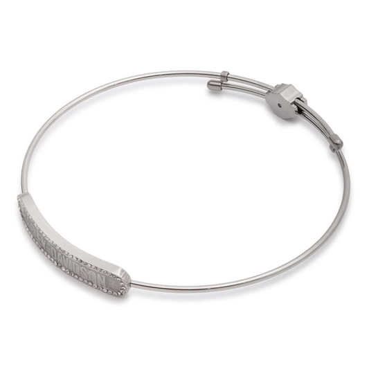 Harley-Davidson® Women's Oval H-D Script Crystal Bangle Bracelet