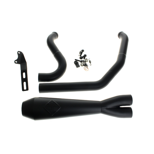 SP Concepts Exhaust - 2-into-1 LaneSplitter Exhaust – Black - Fits Softail 2018up Non-240 Rear Tyre Models.
