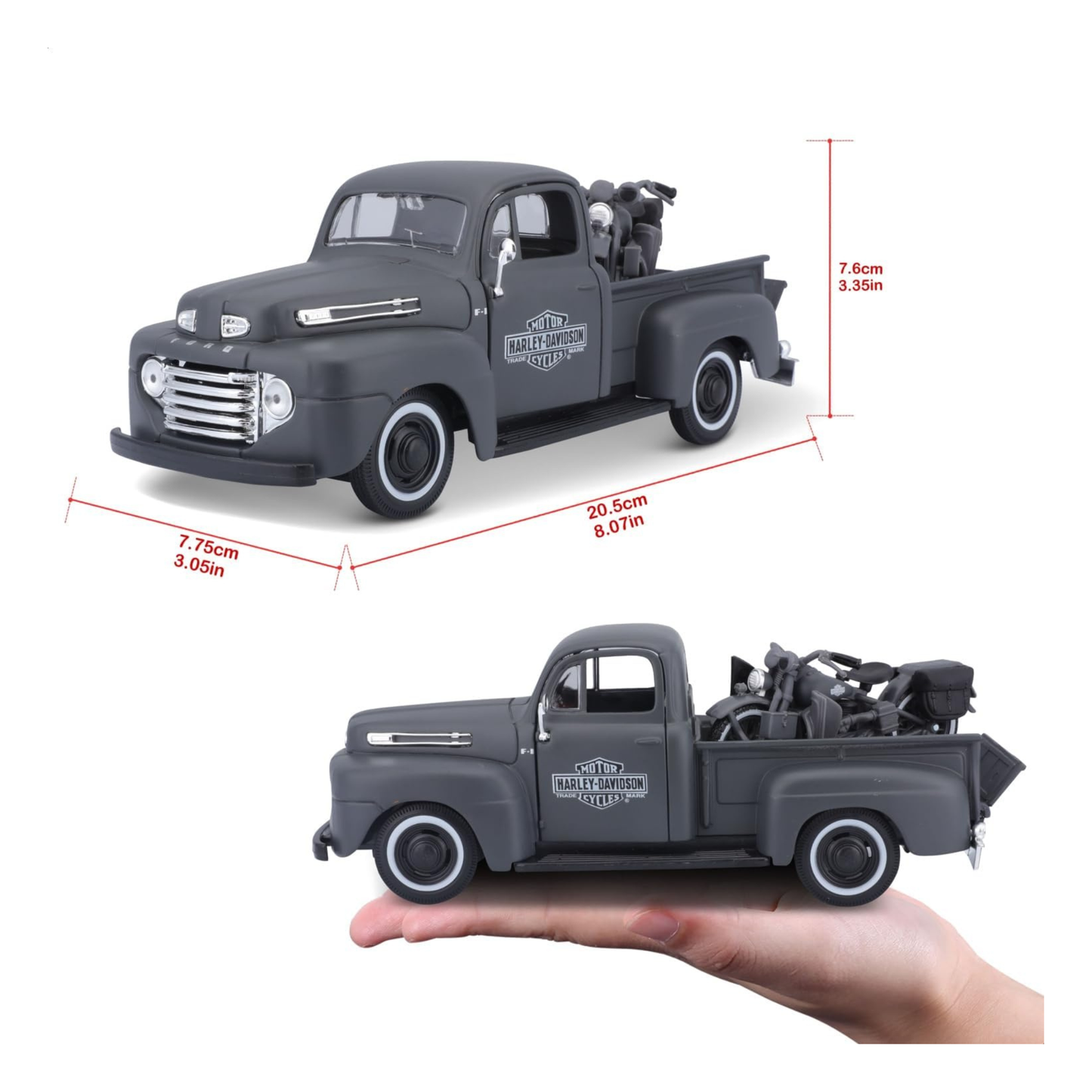 Harley-Davidson® Diecast 1:24 1948 Ford F-1 Pickup & 1942 WLA Flathead