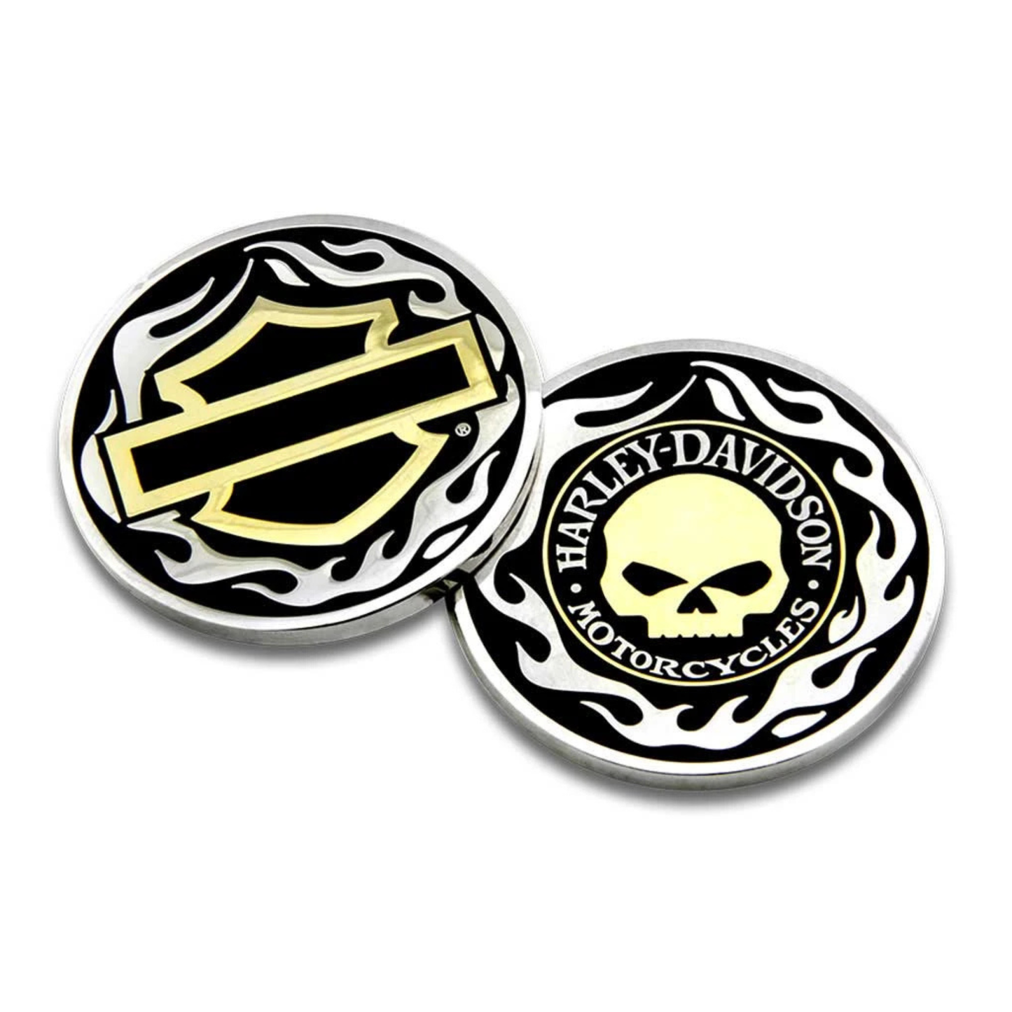 Harley-Davidson® Golden Skull - Bar & Shield Challenge Coin 1.75"