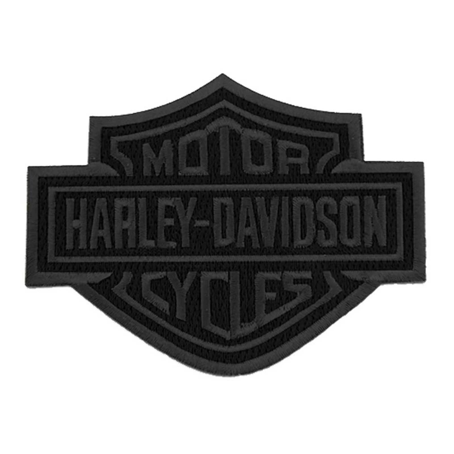 Harley-Davidson® 4 inch Embroidered Black Bar & Shield Logo Emblem Sew-On Patch