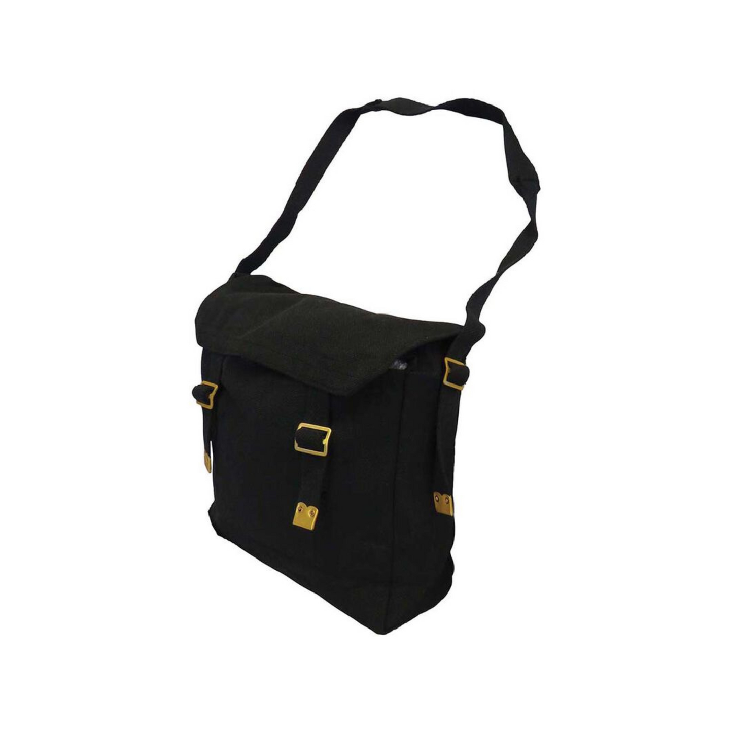 Canvas Haversack Shoulder Bag - Black