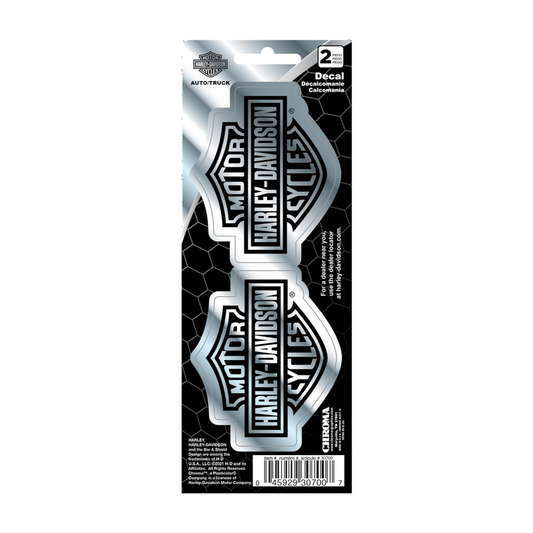 Harley-Davidson® Chrome Bar & Shield Small Decal - 3’’ X 8’’