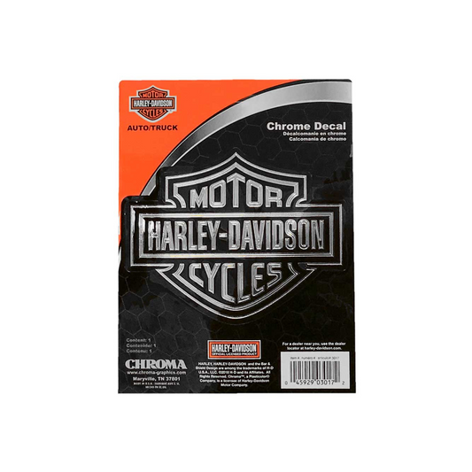 Harley-Davidson® Embossed Bar & Shield Logo Chrome Decal - 5.5" x 4.5"