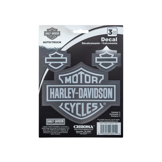 Harley-Davidson® Etched Look Chrome Decal - 6" X 8"