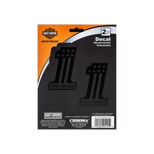 Harley-Davidson® #1 Tone-on-Tone Decal - 6" X 8"