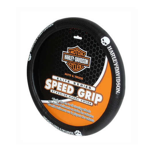 Harley-Davidson® Skull Black Speed Grip Style Steering Wheel Cover