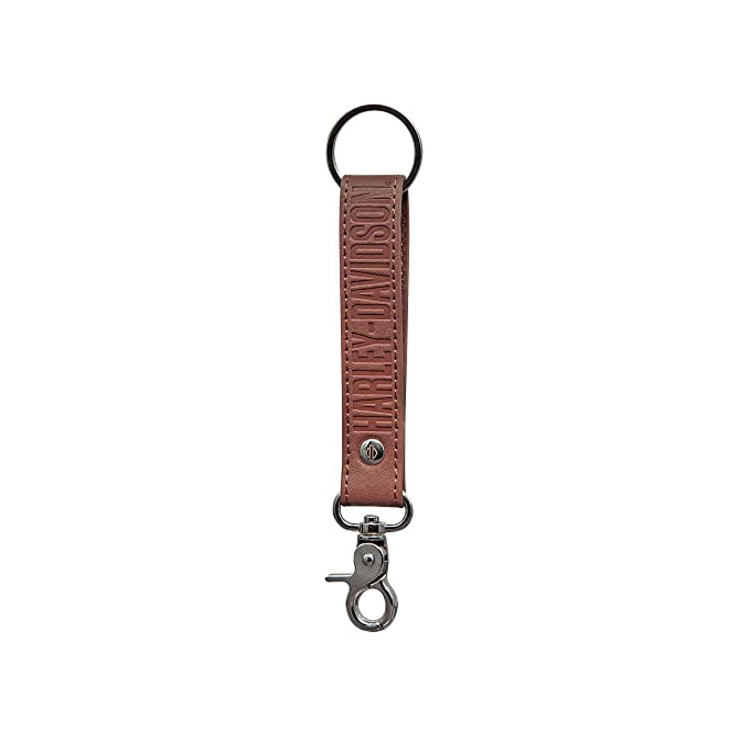 Harley-Davidson® Bar & Shield Logo H-D Text Vinyl Strap Key Chain - Brown