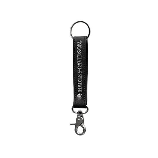 Harley-Davidson® Willie G Skull Logo H-D Text Vinyl Strap Key Chain - Black