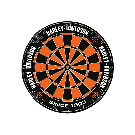 Harley-Davidson® Classic Bar & Shield Tournament Dartboard- Black & Orange