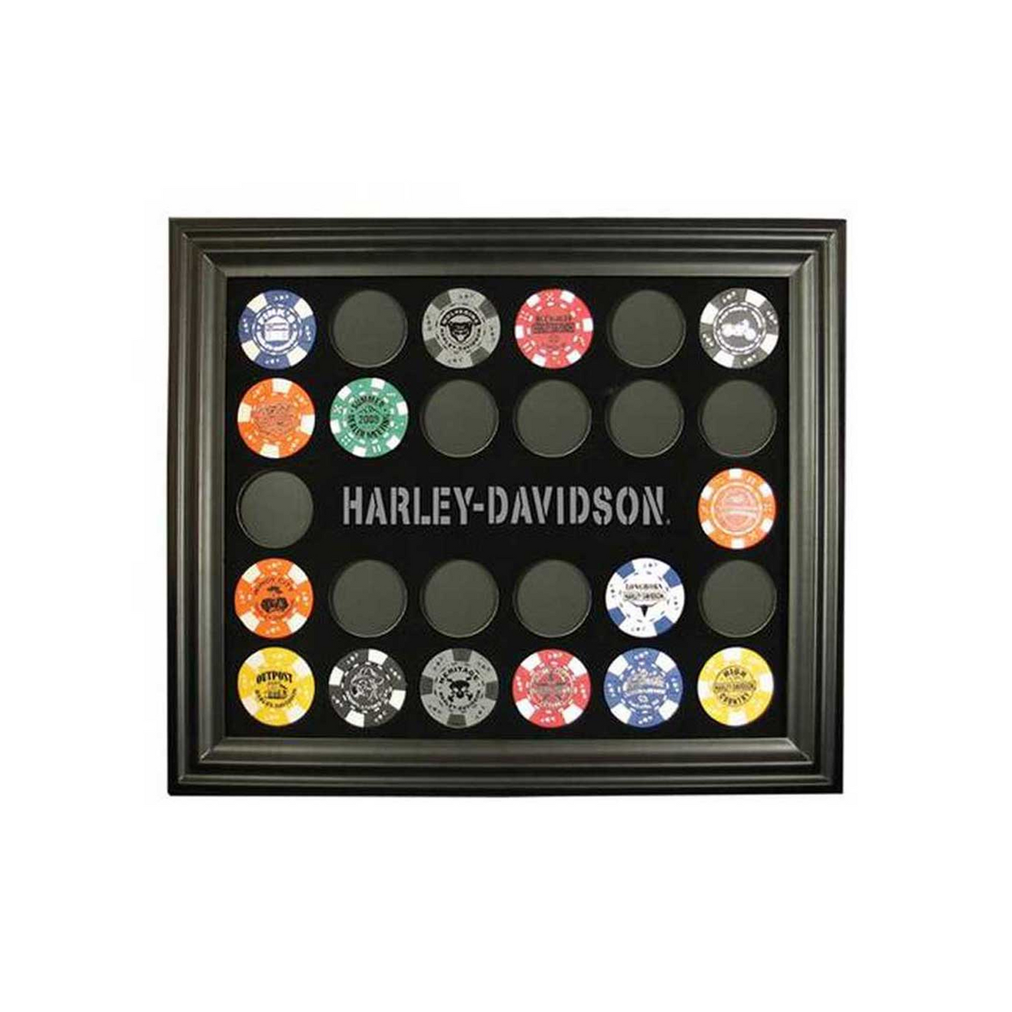 Harley-Davidson® Poker Chip Collectors Frame - Holds 26 Chips