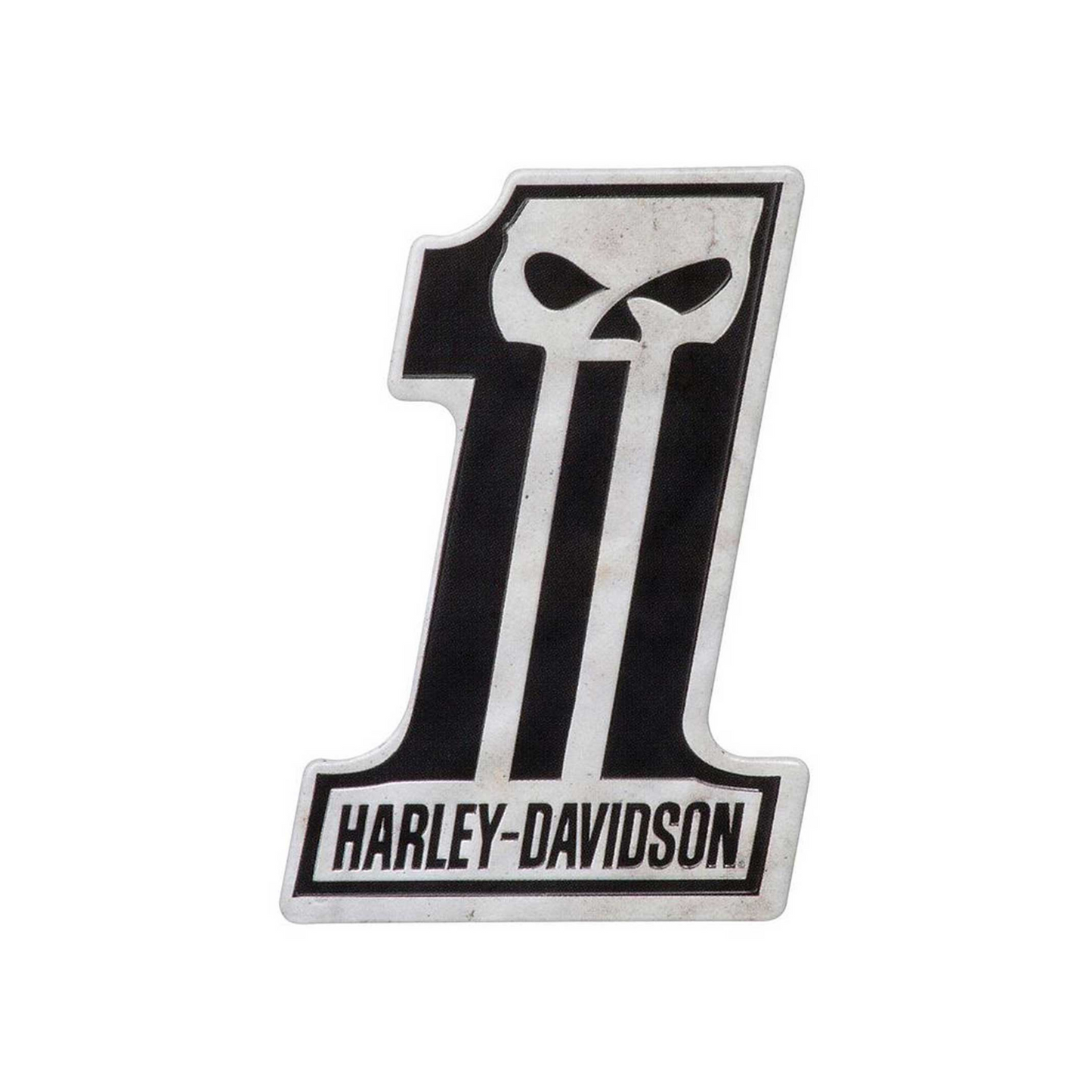 Harley-Davidson® Custom Shaped #1 Skull Logo Tin Magnet