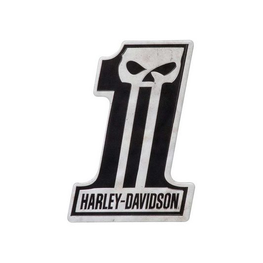 Harley-Davidson® Custom Shaped #1 Skull Logo Tin Magnet