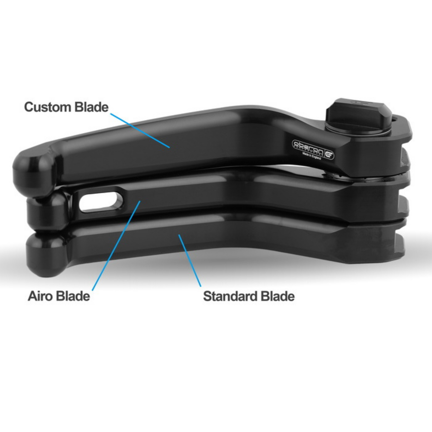 OBERON Harley-Davidson® Standard Adjustable Brake Lever – Softail 2015 & Up - Black/Black Switches