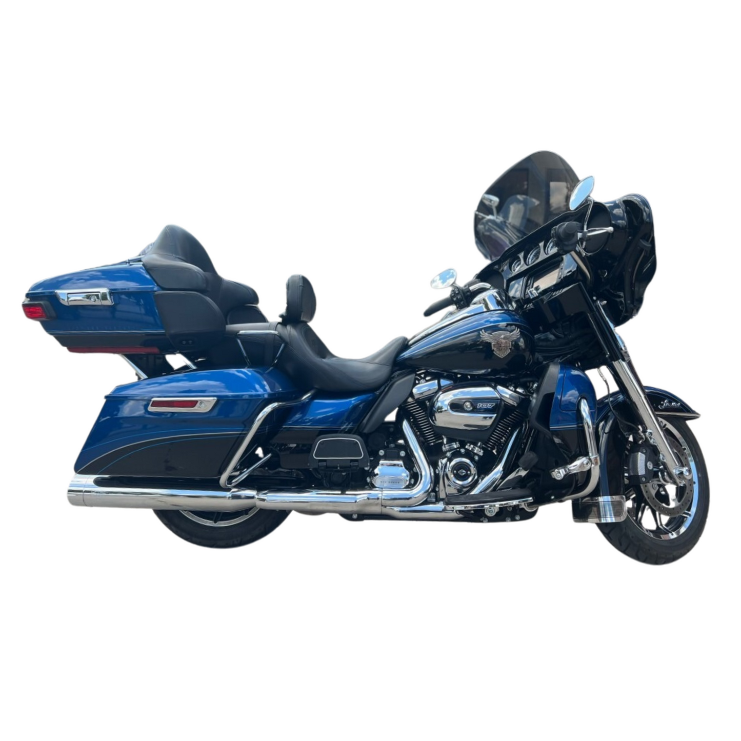 Harley-Davidson® Touring Left Side Cover - Legend Blue / Vivid Black