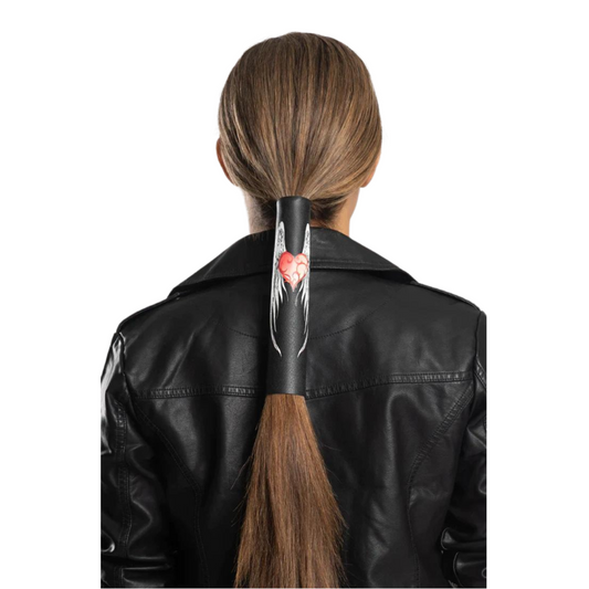 Hair Glove® 8" Heart & Angel Wings Ponytail Hair Wrap