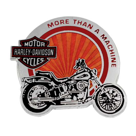 Harley-Davidson® 1.5 inch. More than a Machine Metal Pin - Silver & Orange Finish