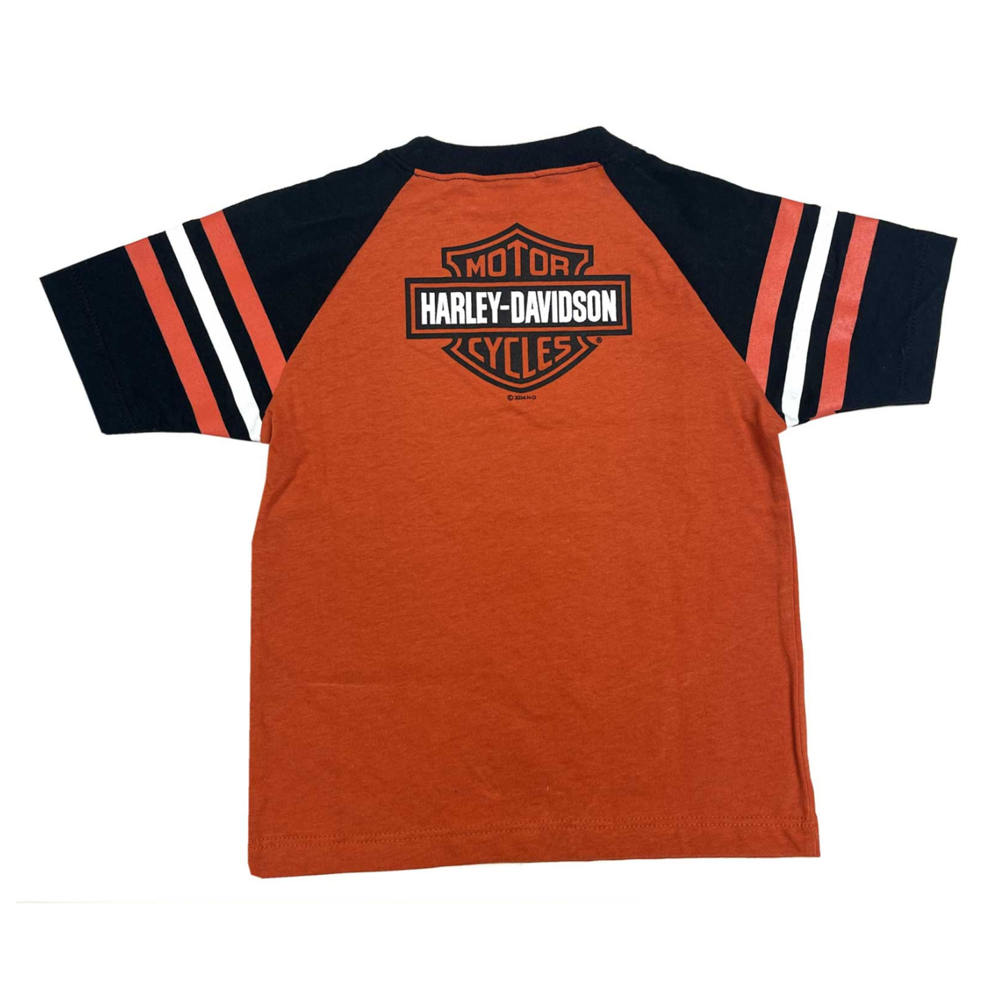 Harley-Davidson® Boys' Knit Raglan Short Sleeve Toddler Tee - Orange