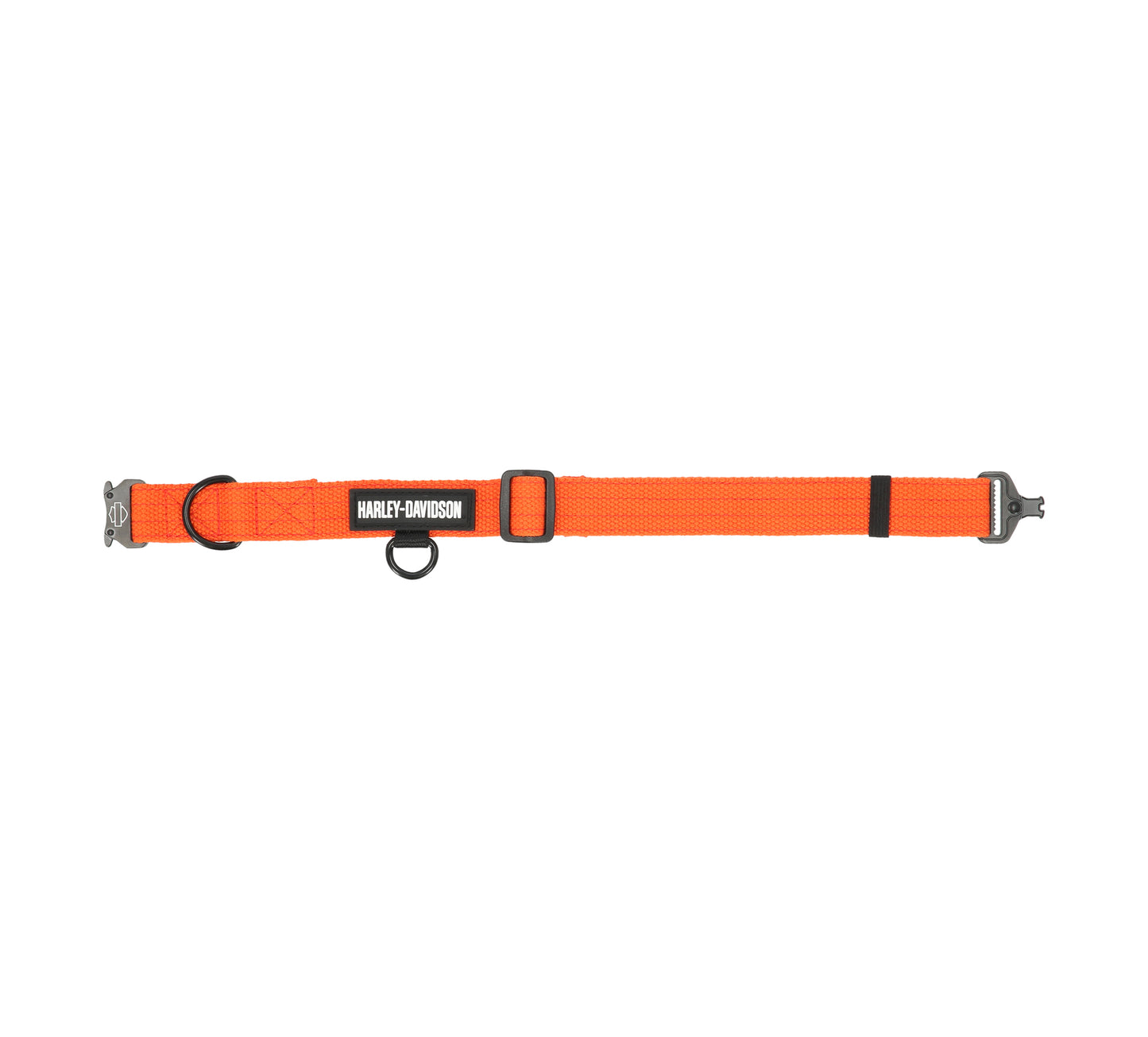 Harley-Davidson® Orange Nylon Dog Collar - Sml/Med 13"-17"