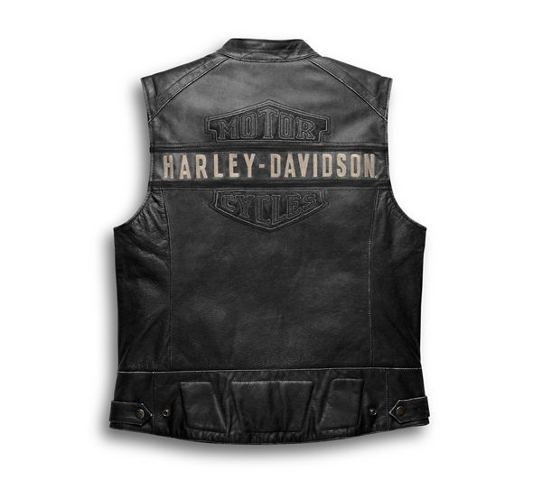 Harley-Davidson® Men’s Embroidered Passing Link Leather Vest