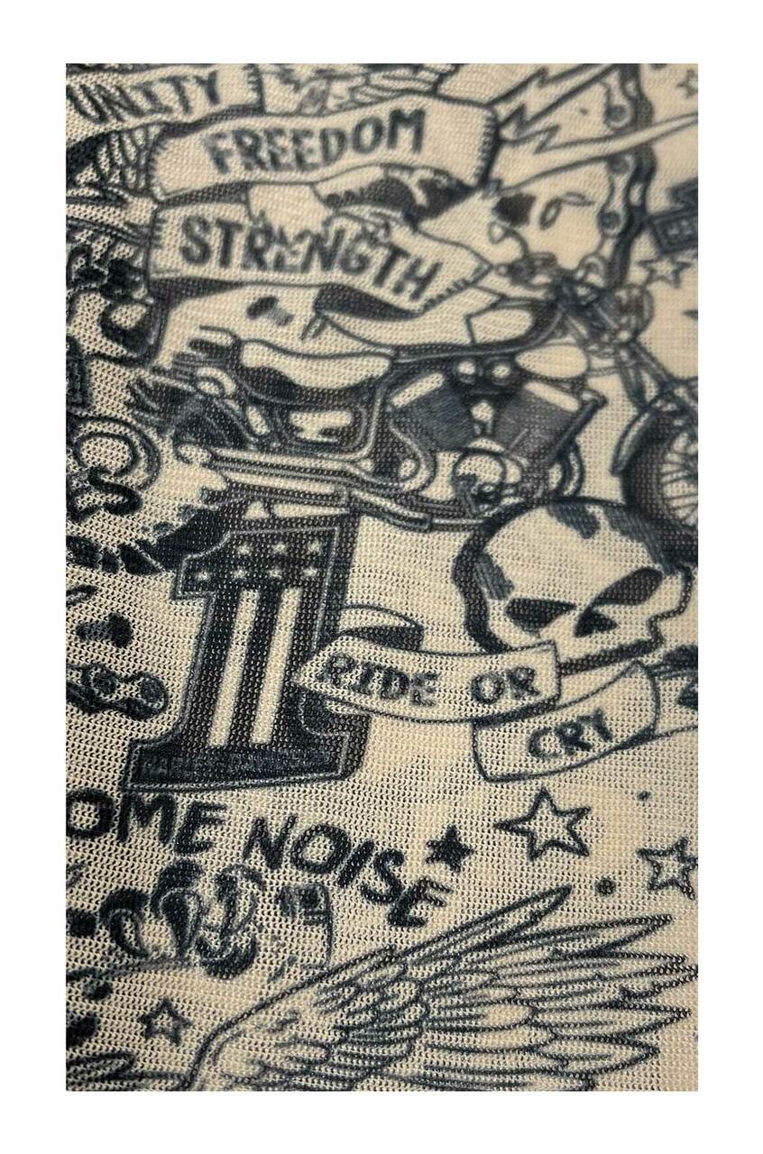 Harley-Davidson® Baby Boys Bar & Shield Mesh Tattoo Long Sleeve Creeper