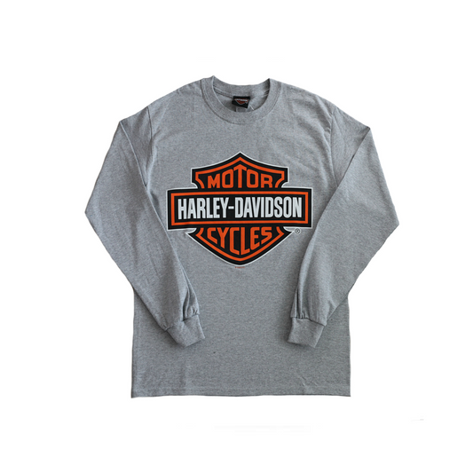 Gasoline Alley Harley-Davidson® Bar& Shield Long Sleeve Dealer Tee – Grey