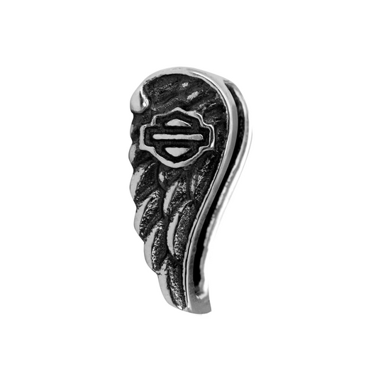 Harley-Davidson® Women's Stainless Steel Silver Tone Small Wing Rally Charm