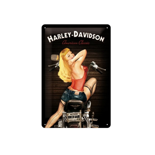 Harley-Davidson® Medium Tin Sign - Biker Babe