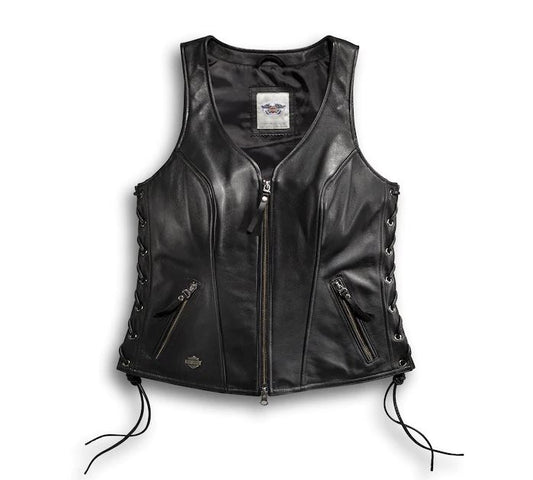 Harley-Davidson® Women’s Avenue Leather Vest Side Lacing