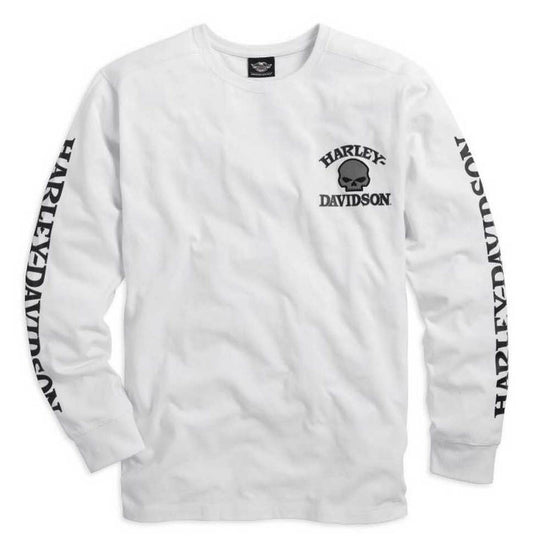 Harley-Davidson® Men’s Willie G. Skull Long Sleeve Tee White