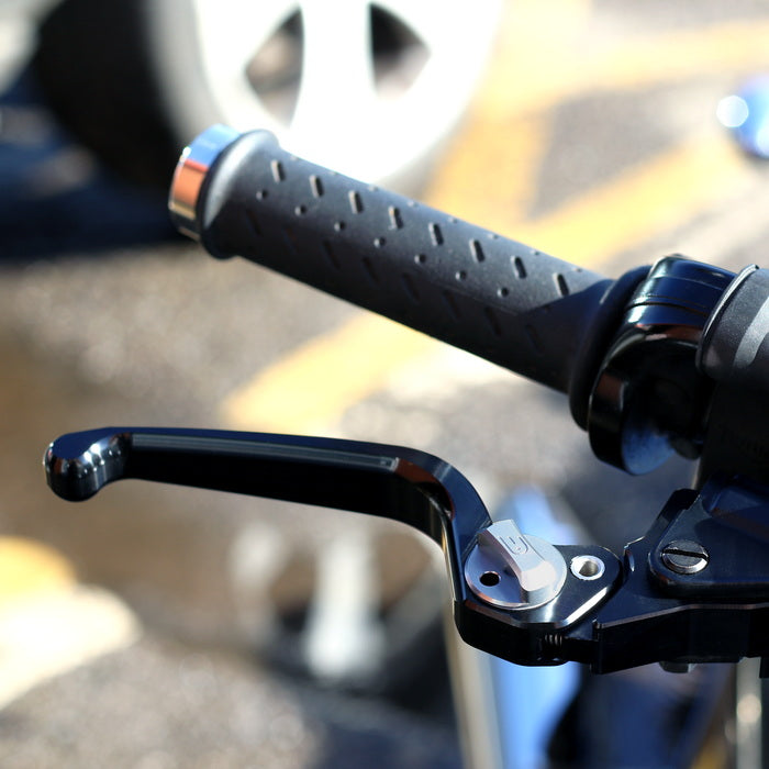 OBERON Harley-Davidson® Standard Adjustable Brake Lever – Softail '15-'24 - Black/Black Switches