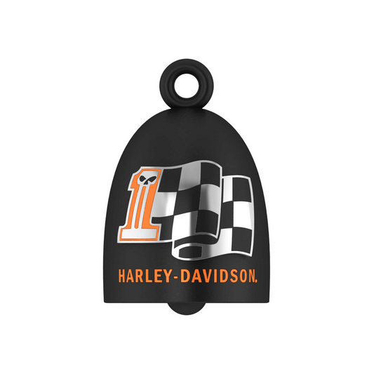 Harley-Davidson® Checkered Flag #1 Skull Logo Motorcycle Ride Bell
