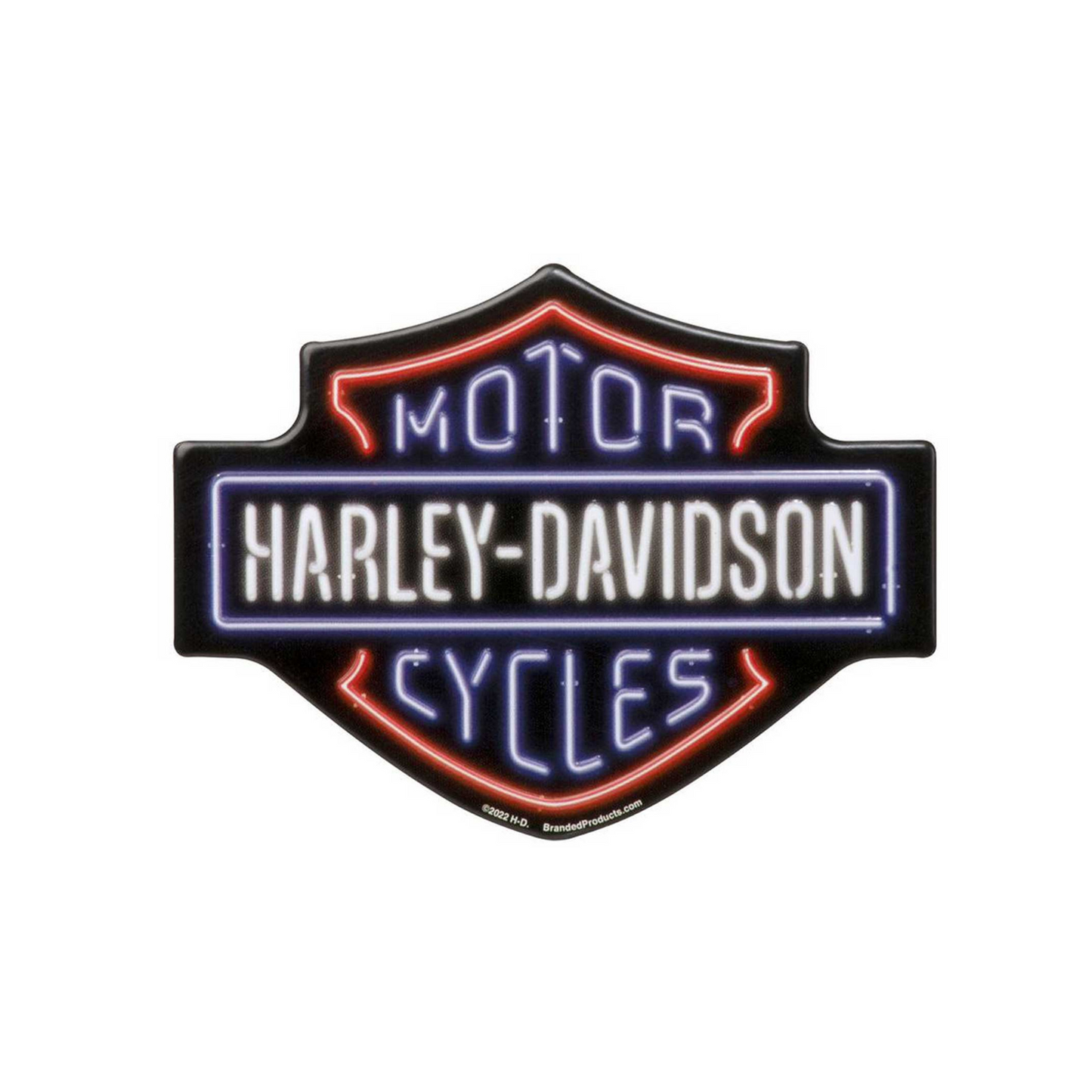 Harley-Davidson® Bar & Shield Neon-Look Tin Magnet