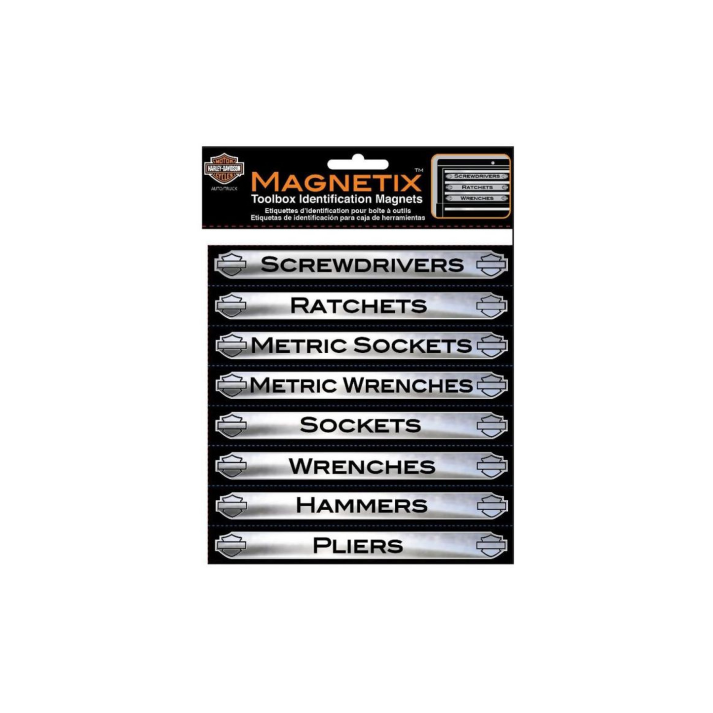 Harley-Davidson® 16 Piece Magnetic Toolbox Identification Magnet Kit - 6" x 8"