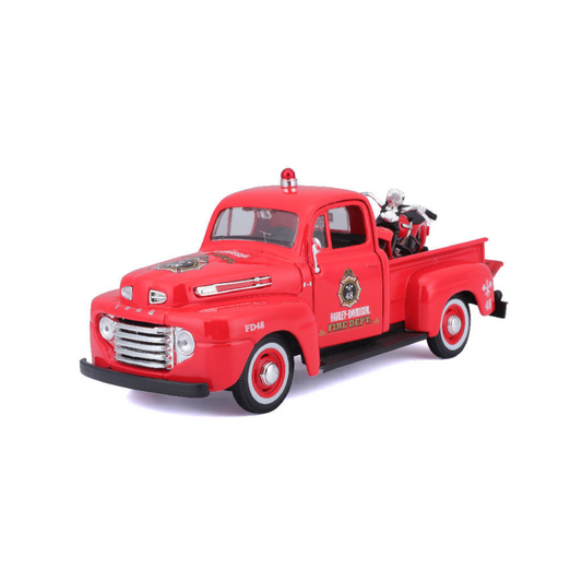 Harley-Davidson® 1:24 Pickup/Bike Model Combo - 1948 Ford F-1 Pickup w/ 1936 EL Knucklehead