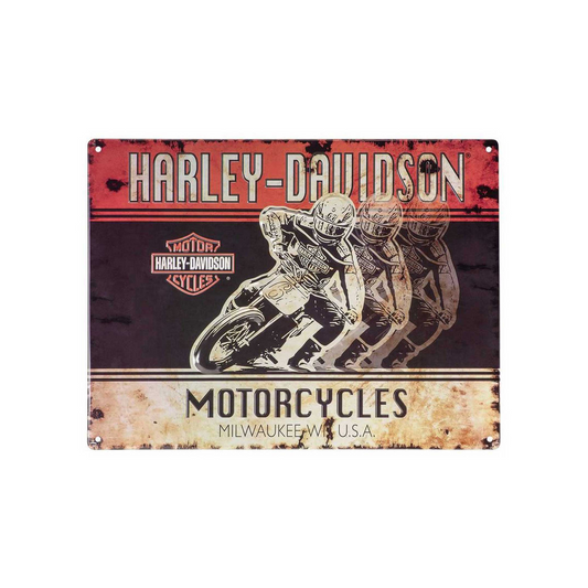 Harley-Davidson® Embossed Racers Motorcycle Tin Sign - 40 x 30 cm
