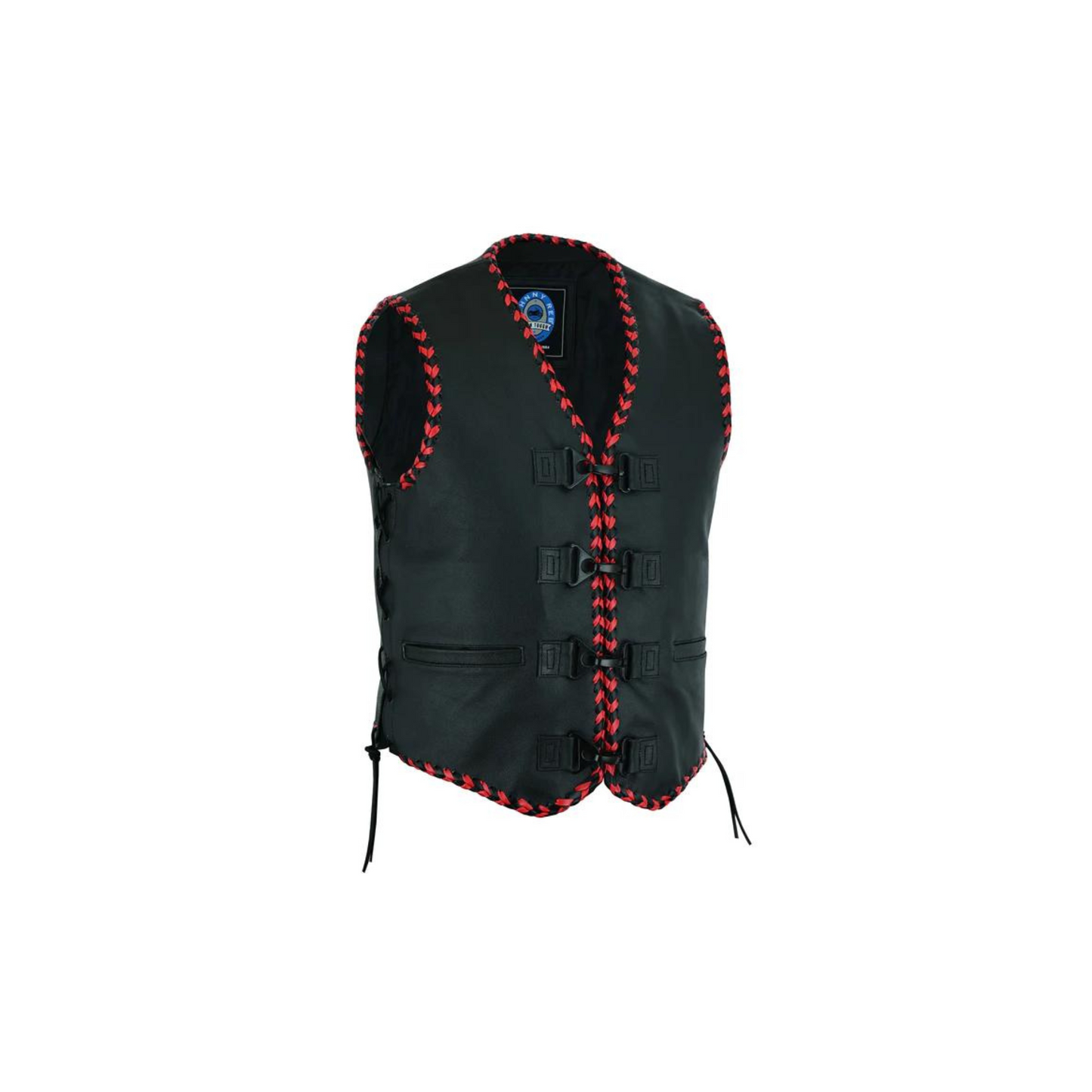 Johnny Reb Springbrook Leather Vest - Red/Black