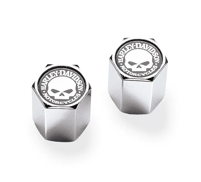 Harley-Davidson® Skull Chrome-Plated ABS Valve Stem Caps