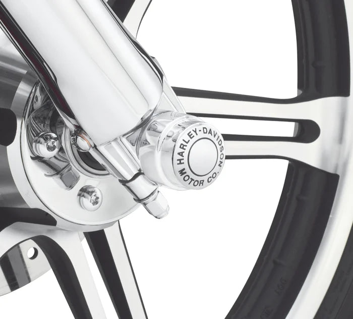 Harley-Davidson® Motor Co. Front Axle Nut Covers - Chrome