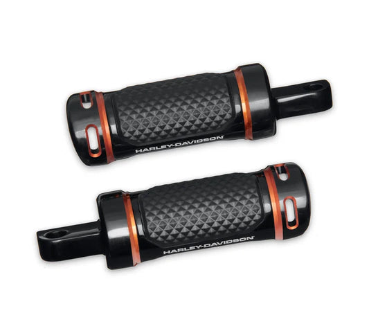 Harley-Davidson® Adversary Highway Footpegs - Black/Orange