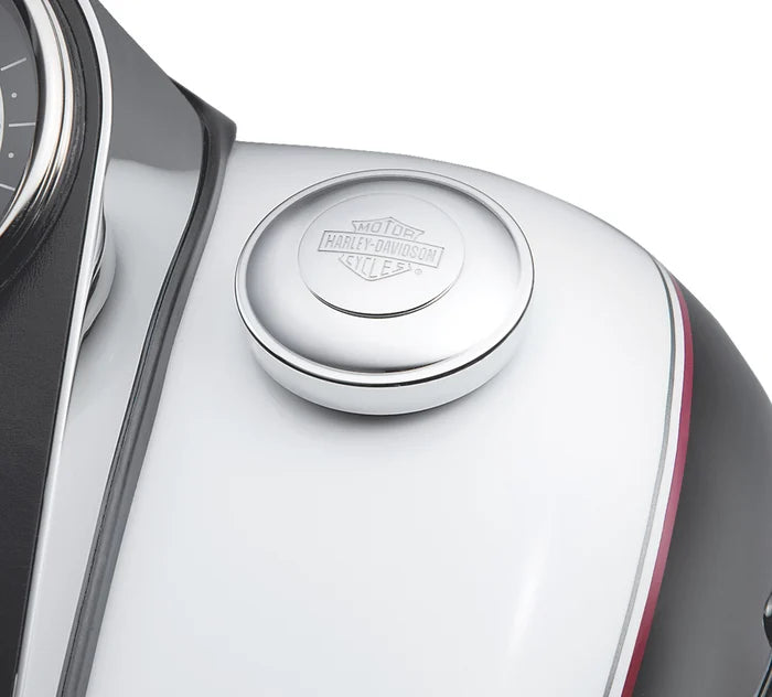 thumbnail image 2 of Lockable Chrome Fuel Tank Cap Set For Harley-Davidson Road King & Softail – WTMT (OE) 2 of 6