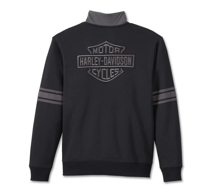 Harley-Davidson® Men's Bar & Shield 1/4 Zip Sweatshirt - Black Beauty