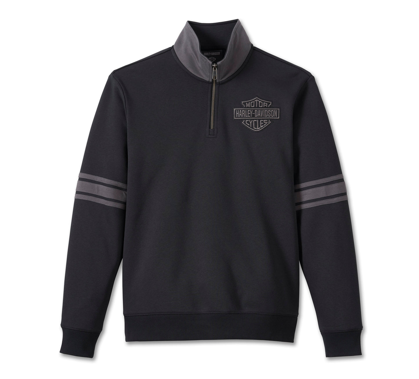 Harley-Davidson® Men's Bar & Shield 1/4 Zip Sweatshirt - Black Beauty