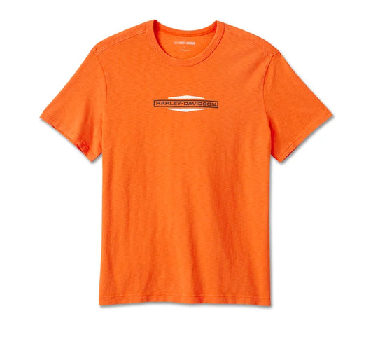 Harley-Davidson® Men's Stacked Bar & Shield Slub Tee - Harley Orange