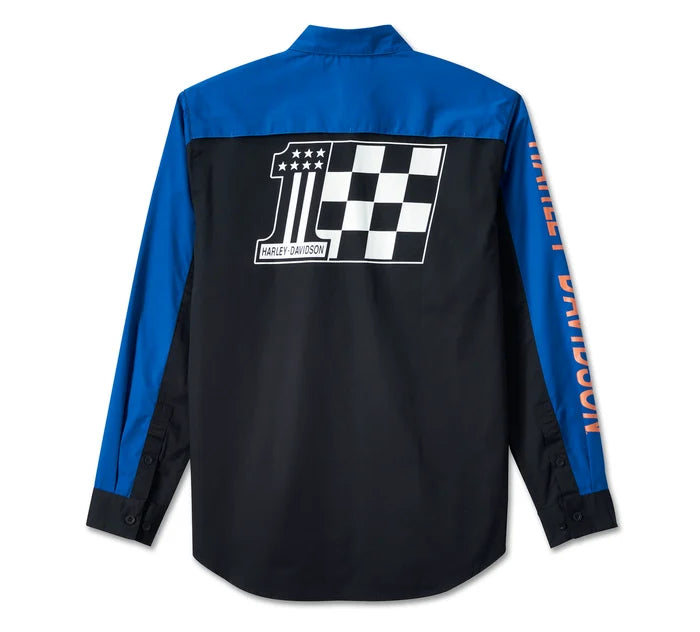 Harley-Davidson® Men's #1 Victory Shirt - Colorblocked - Blue