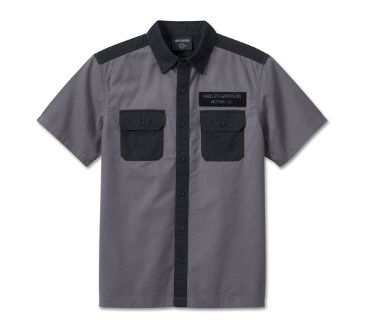 Harley-Davidson® Men's Bar & Shield 3D Shirt - Colorblocked - Blackened Pearl