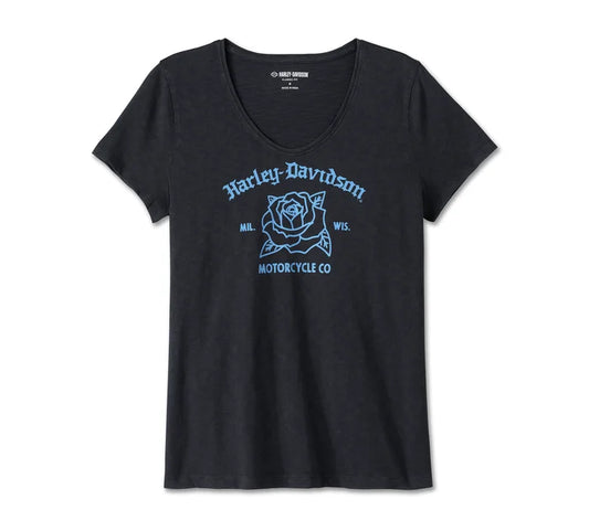 Harley-Davidson® Women's United V-Neck Rosebud Tee